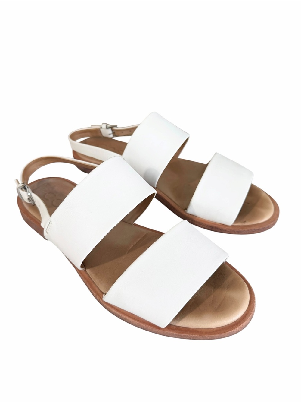 COS White Leather Strap Sandals Size 7